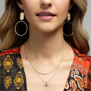 Dainty Brass and Pave Evil Eye Necklace